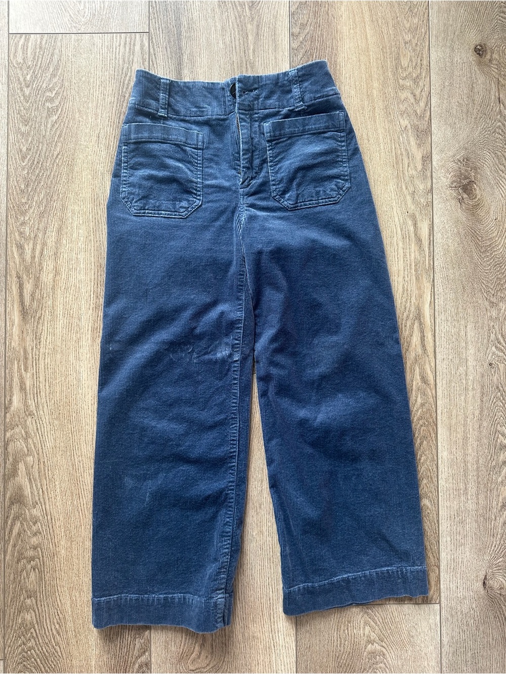 Anthropologie Maeve The Collette Navy Blue Corduroy Wide Leg Pants size 24petite